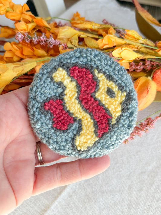 Striped Fish Car Mug Rug Coaster