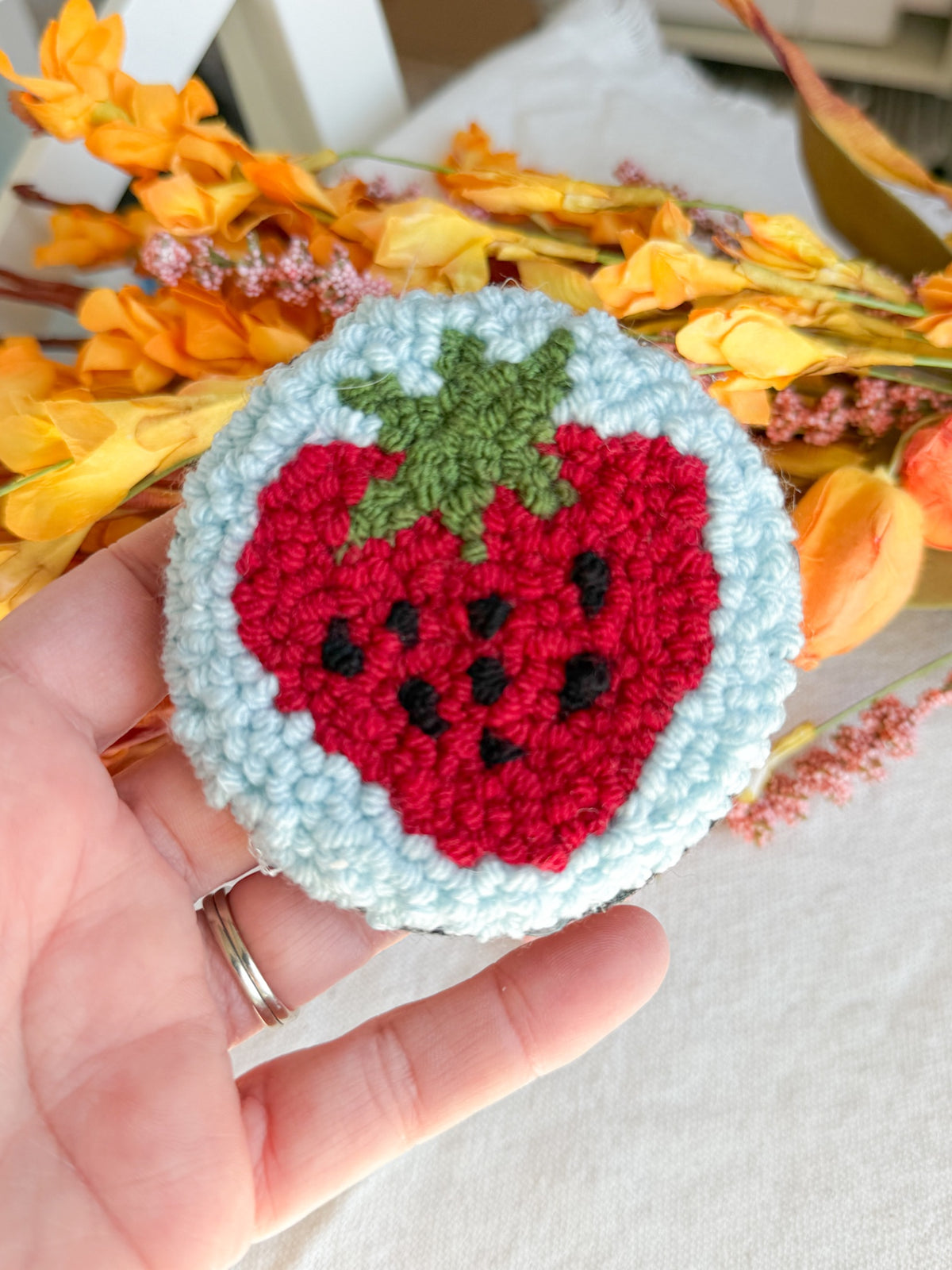Strawberry Car Mug Rug Coaster