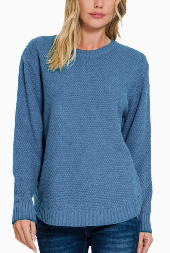 Sweater  Zenana  Sweater - blue - Large 