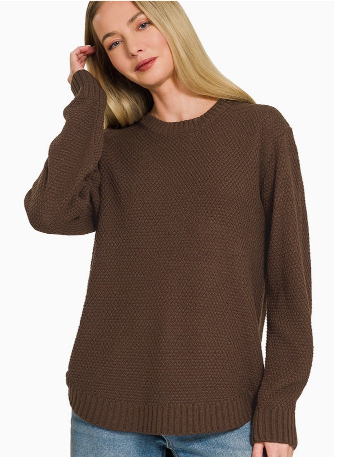Sweater Zenana Sweater - Dark brown - Medium