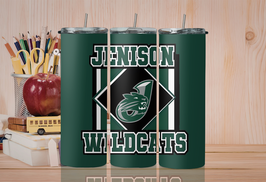 20 oz Skinny Tumbler - Jenison Wildcats Banner