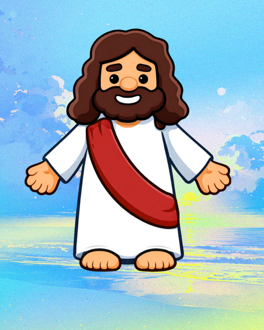 Sticker WaterProof -  Jesus – 3.5" - Red