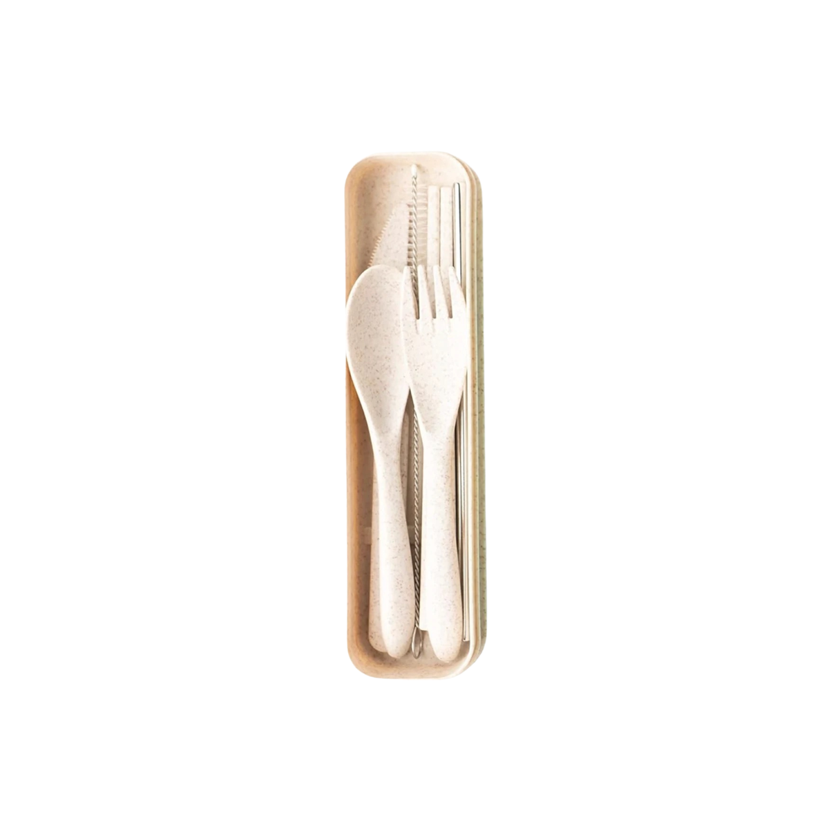 Krumbs Kitchen Wheat Straw On-The-Go Utensil Set - Cream