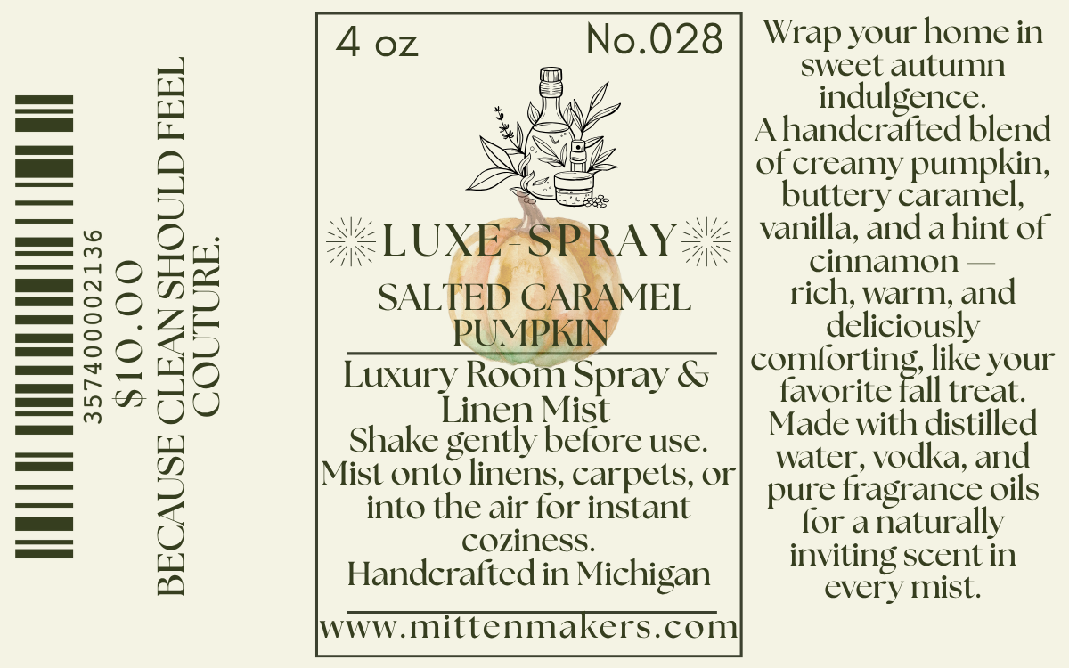 Luxe Spray – Salted Caramel Pumpkin (4 oz All-Natural Room & Linen Mist)