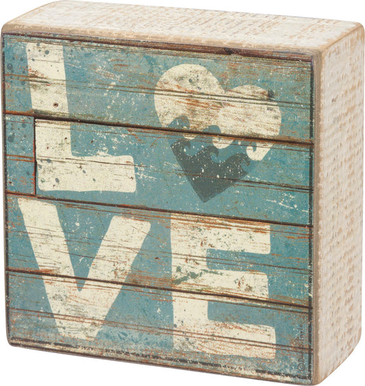 Love Beach Wooden Box Sign – Coastal Home Decor