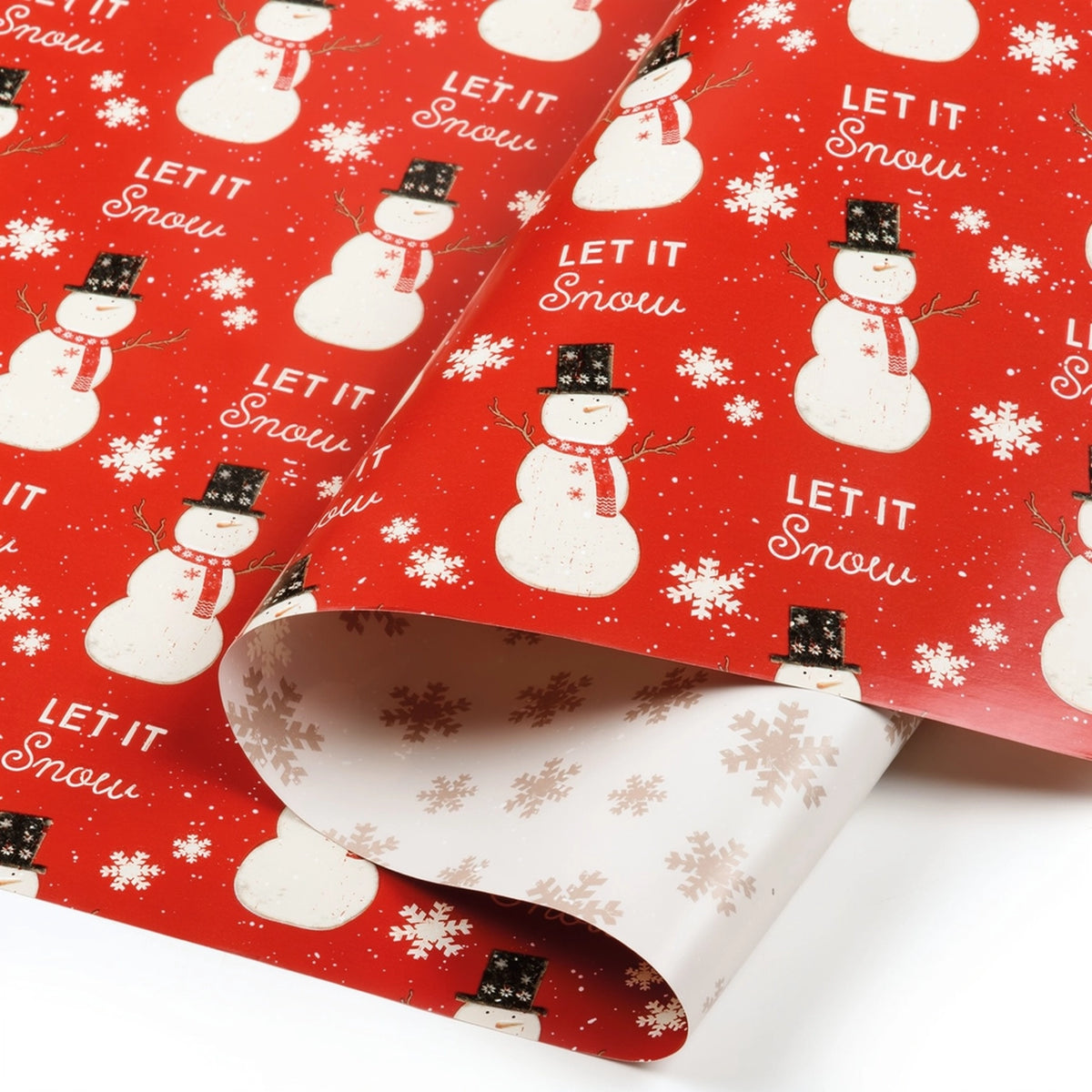 Snowman Christmas Gift Wrap – Double-Sided Wrapping Paper Roll