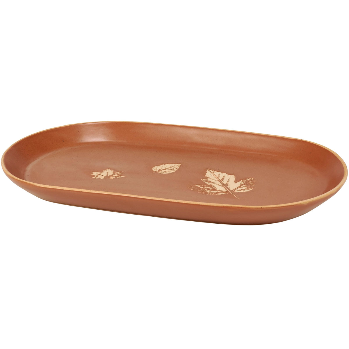 Fall Leaves Oval Stoneware Platter – 15.8"