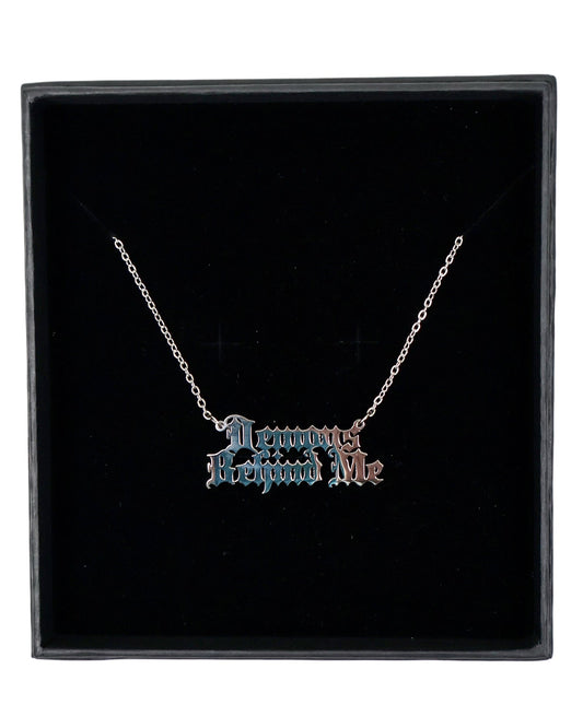 Stainless Steel Text Necklace