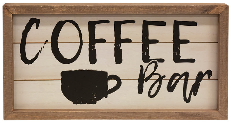 Coffee Bar Shiplap Framed Sign