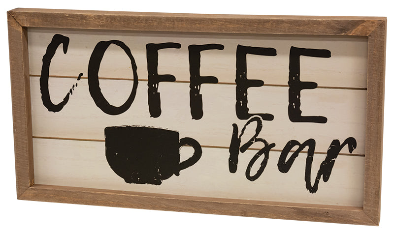 Coffee Bar Shiplap Framed Sign