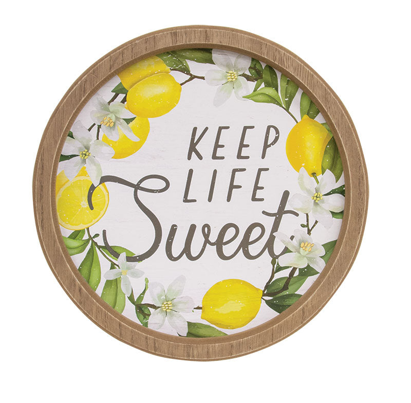Keep Life Sweet Round Framed Sign