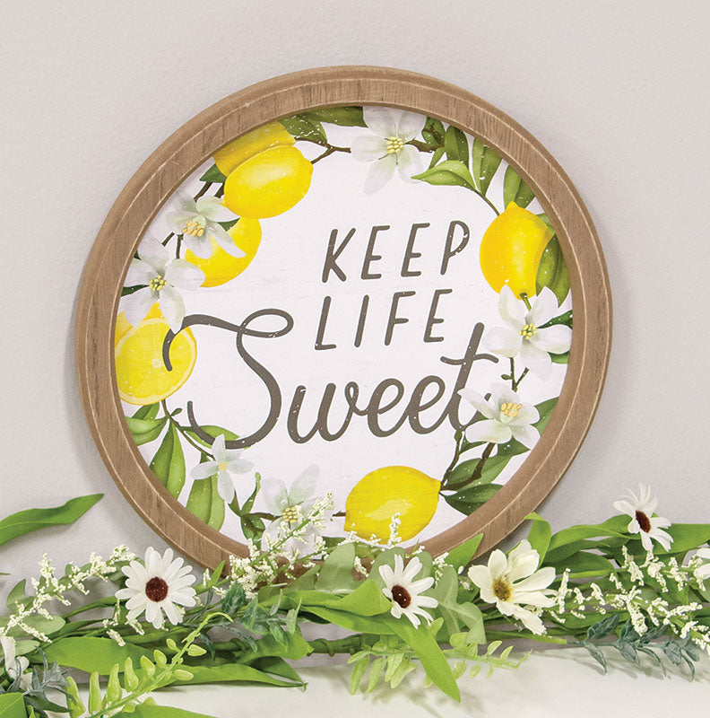 Keep Life Sweet Round Framed Sign