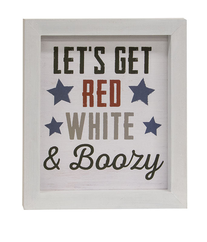 Red, White & Boozy Framed Sign