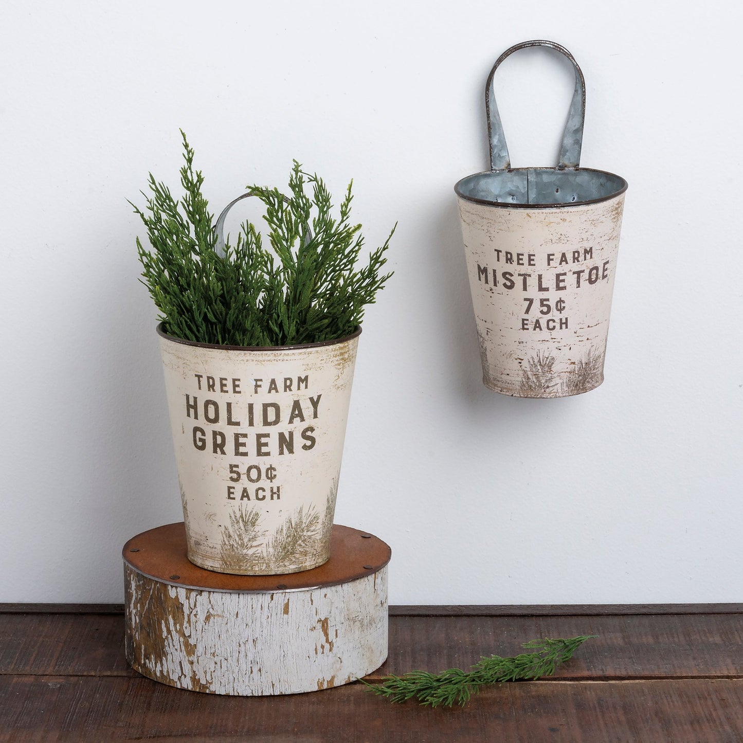 Tree Farm Holiday Greens Wall Bucket – Christmas Collection