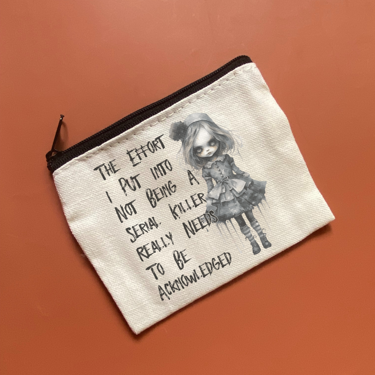 Zipper Canvas Bag - Serial Killer Acknowledgement