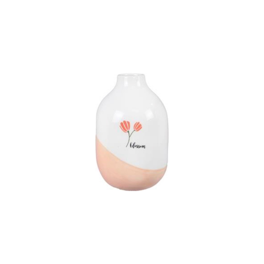 Blossom Peach Floral Ceramic Vase