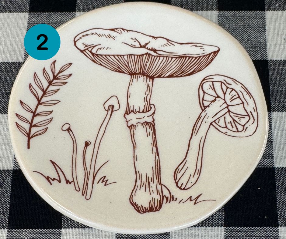 Ceramic Mushroom Footed Trinket Dish