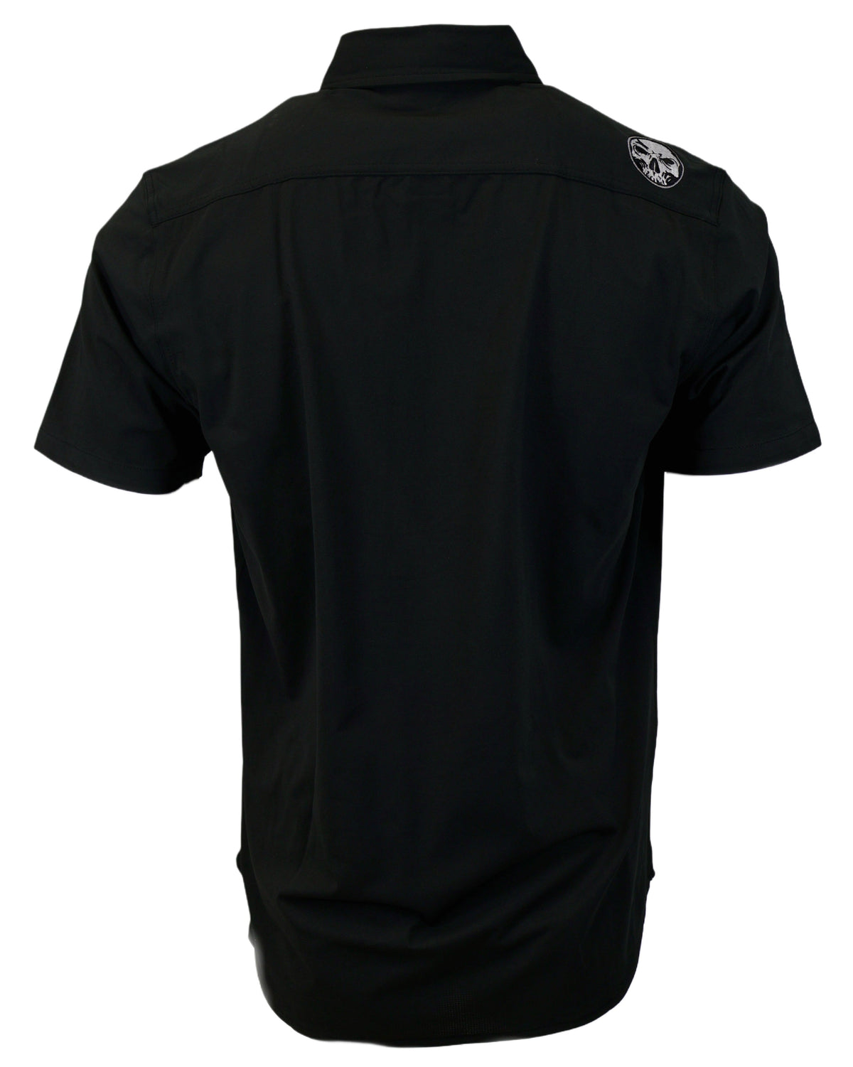 Micro-Perforated, Stretch Embroidered Button-Up