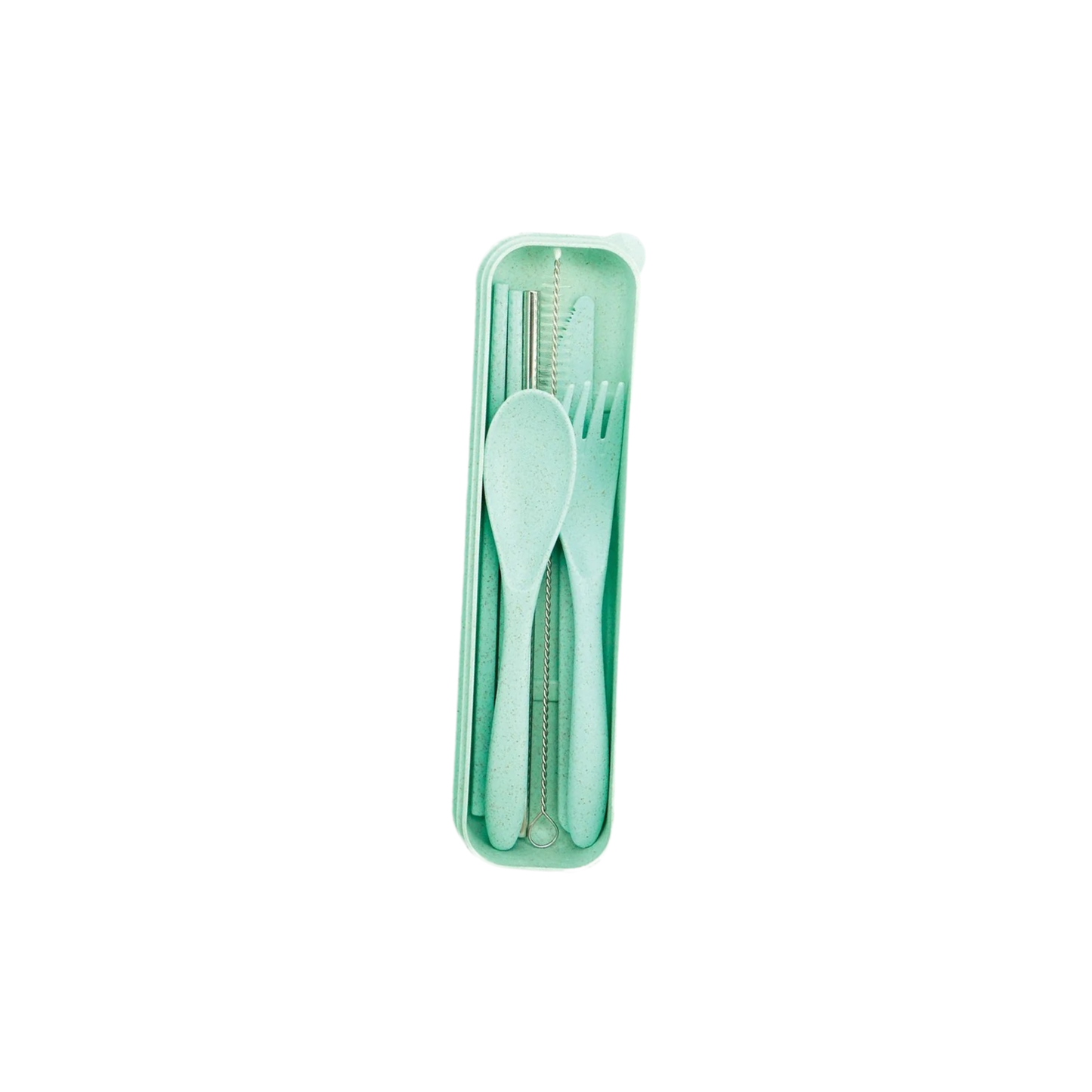 Krumbs Kitchen Wheat Straw On-The-Go Utensil Set - Green