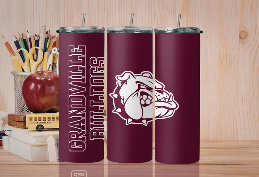 20 oz Skinny Tumbler - Grandville Bulldogs