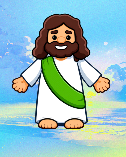 Sticker WaterProof -  Jesus – 3.5" - Green