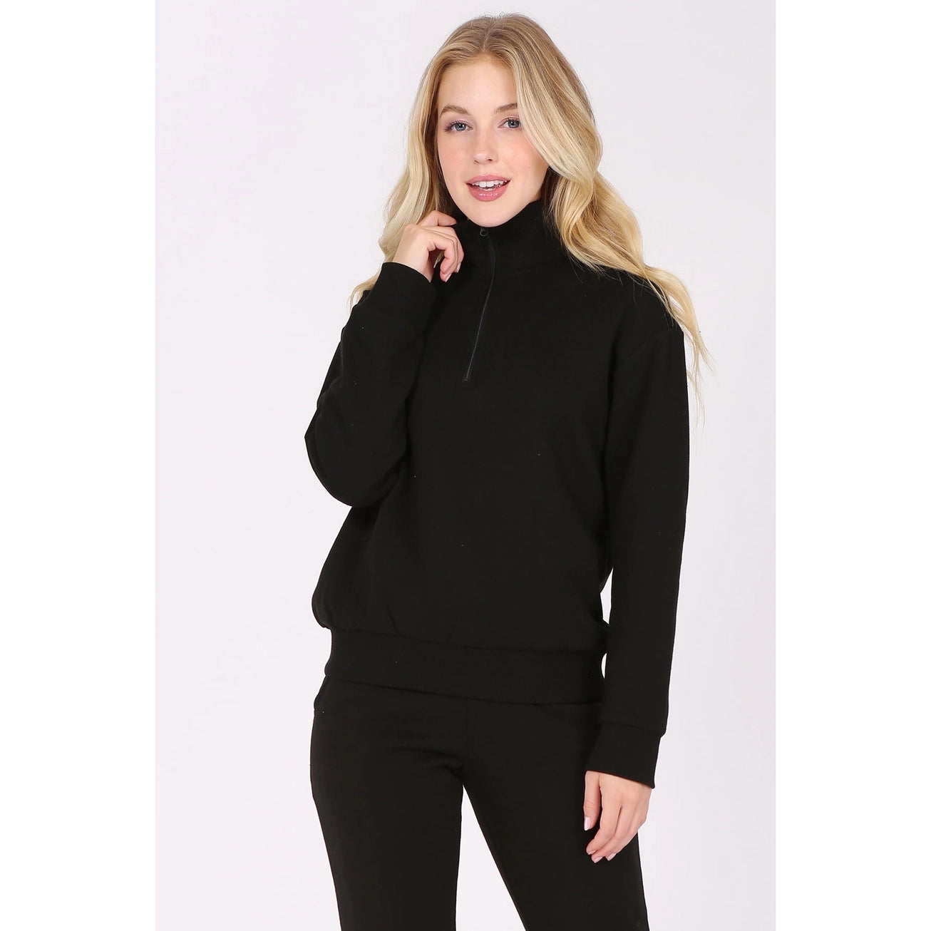Quarter-Zip Fleece Pullover Sweatshirt