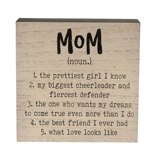 Mom Definition Box Sign