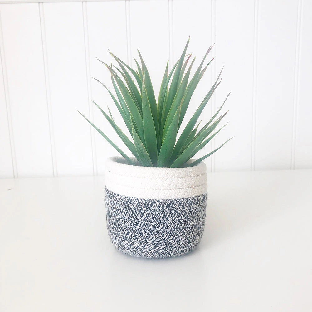Fabric Pot Faux Succulent – 7"