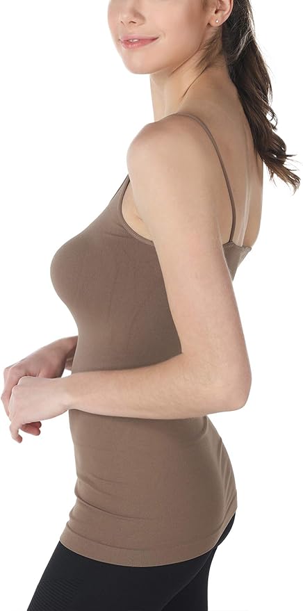 Women Seamless Basic Camisole - Brown