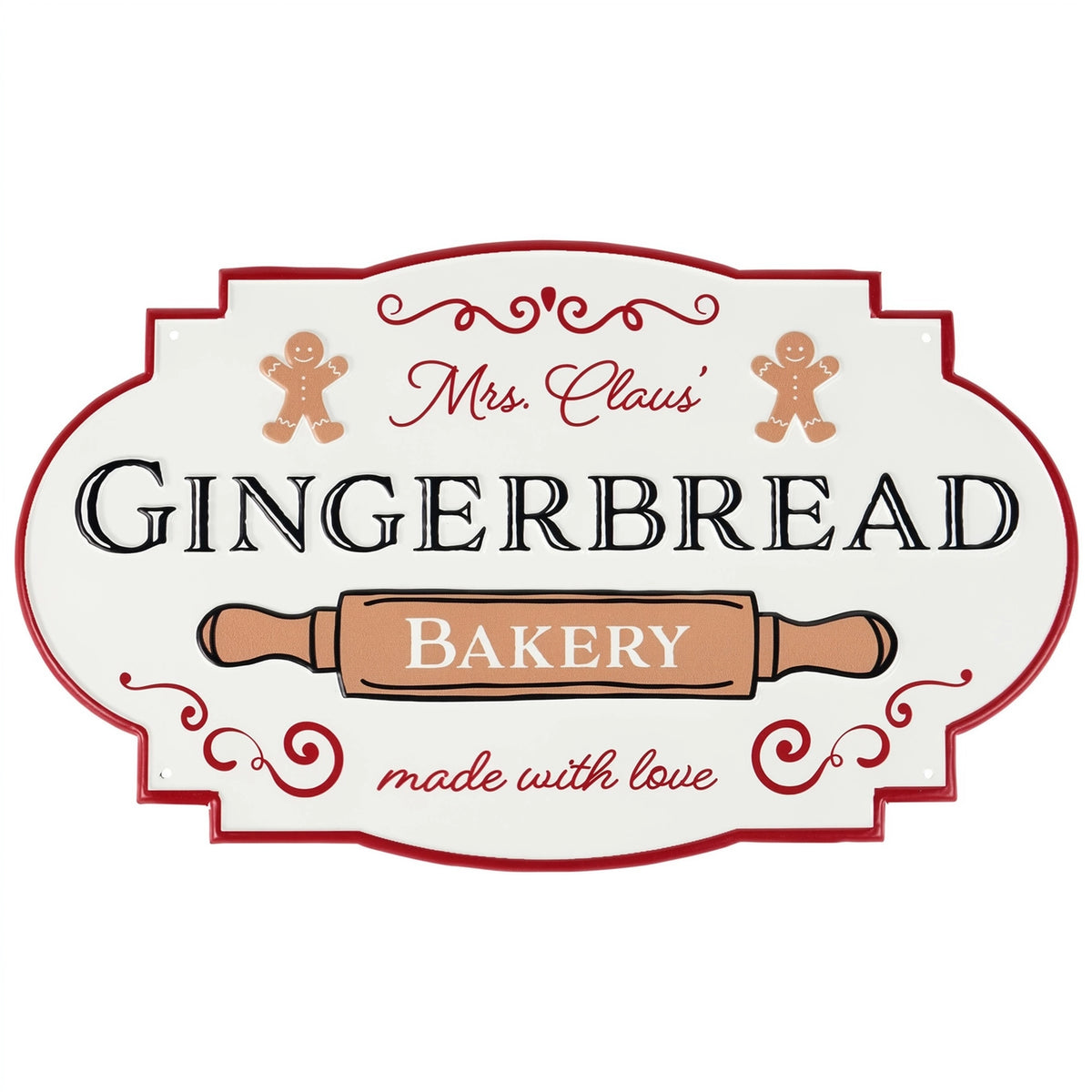 Mrs. Claus' Gingerbread Bakery Vintage Christmas Metal Wall Sign