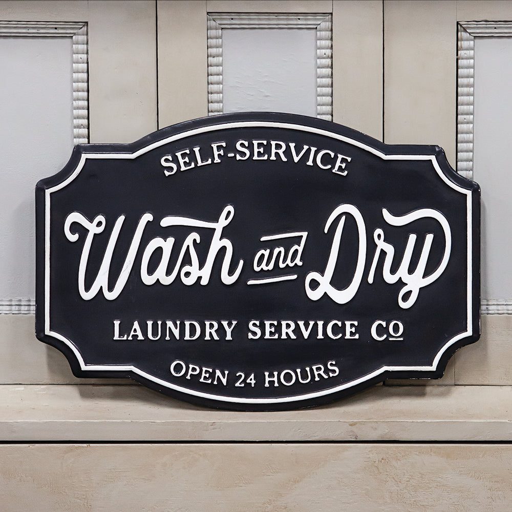 Self Service Wash & Dry Laundry Metal Sign