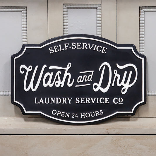 Self Service Wash & Dry Laundry Metal Sign