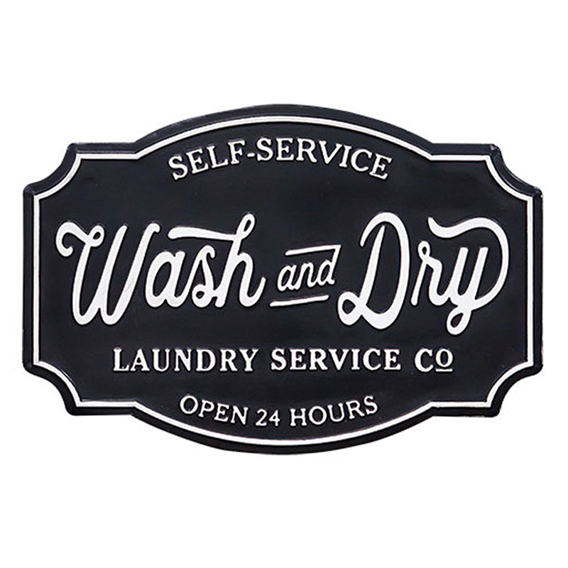 Self Service Wash & Dry Laundry Metal Sign