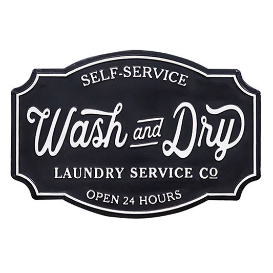Self Service Wash & Dry Laundry Metal Sign