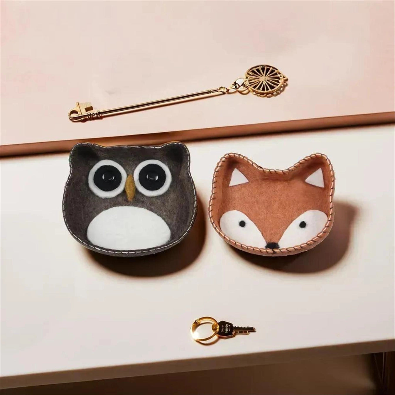Felted Wool Fox Small Trinket Tray