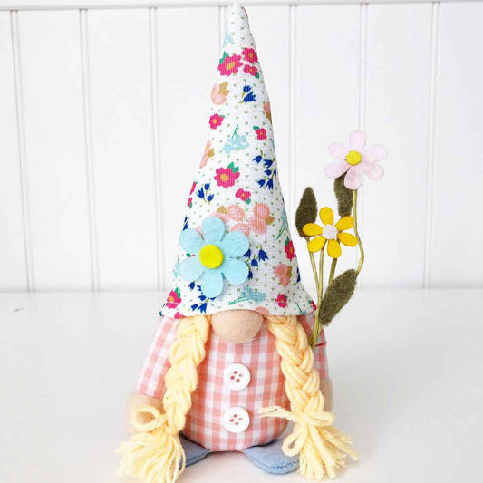 Spring Flowers Plush Gnome – Foundations Decor 8"