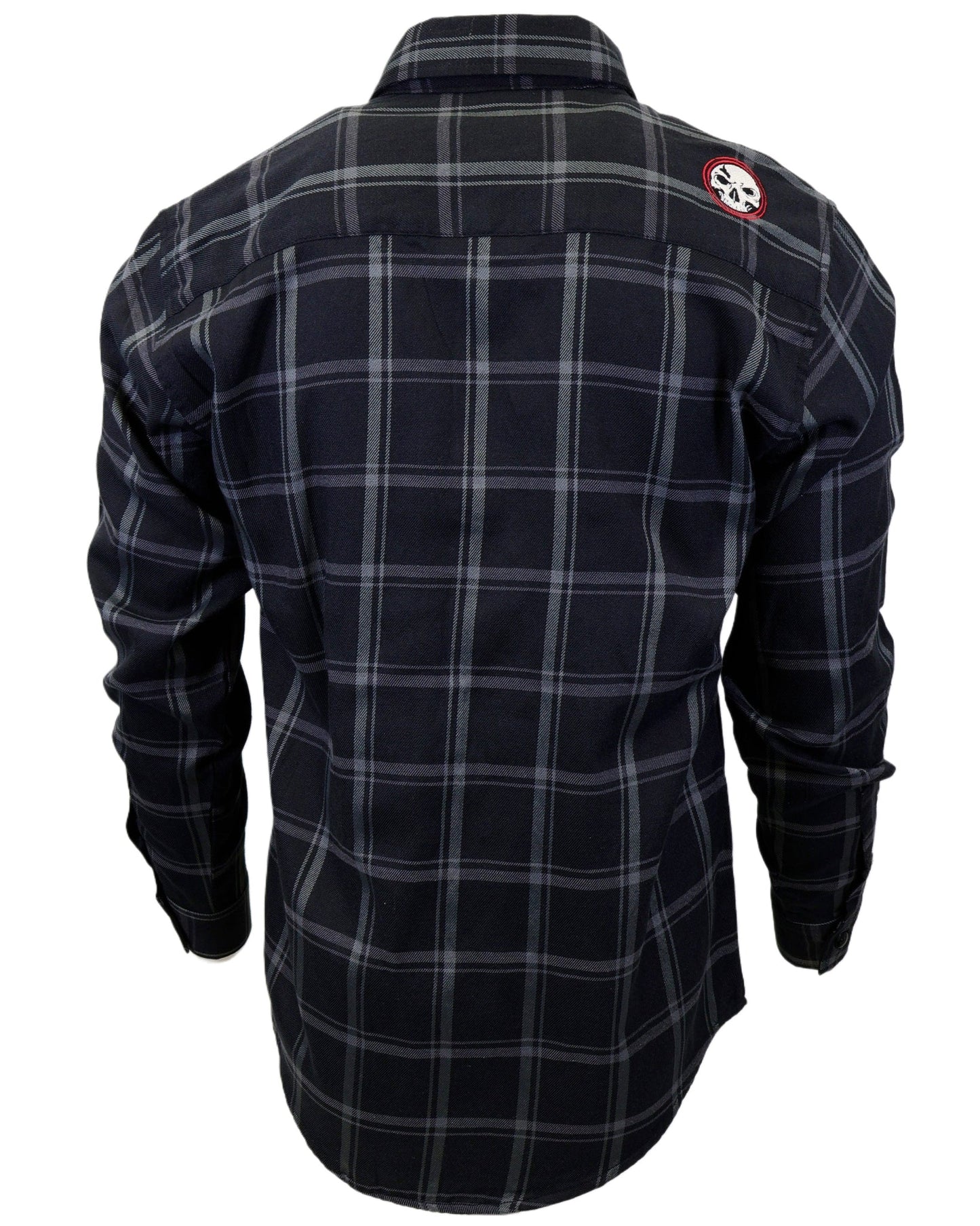 The "Slasher" Black & Grey Flannel (Hidden Snap Collars)