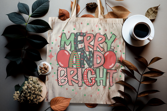 Merry and Bright Canvas Tote Bag