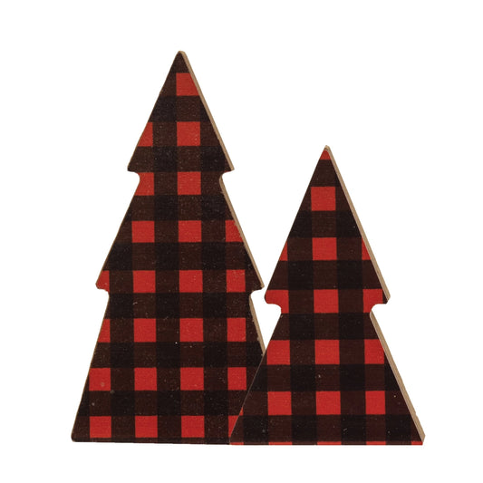 Set/2, Red Buffalo Christmas Check Tree..Sitters