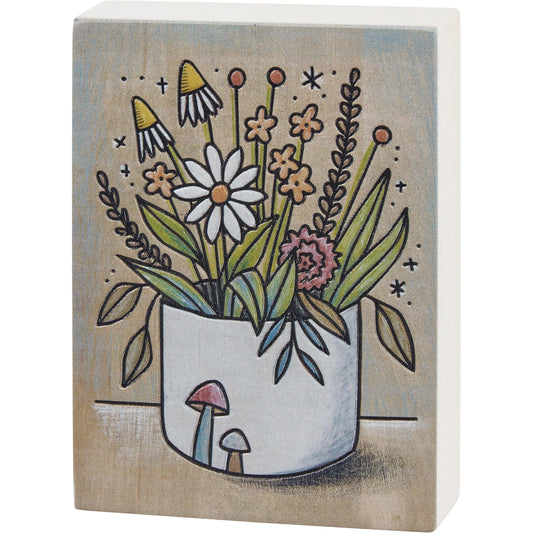 Floral Vase Block Sign