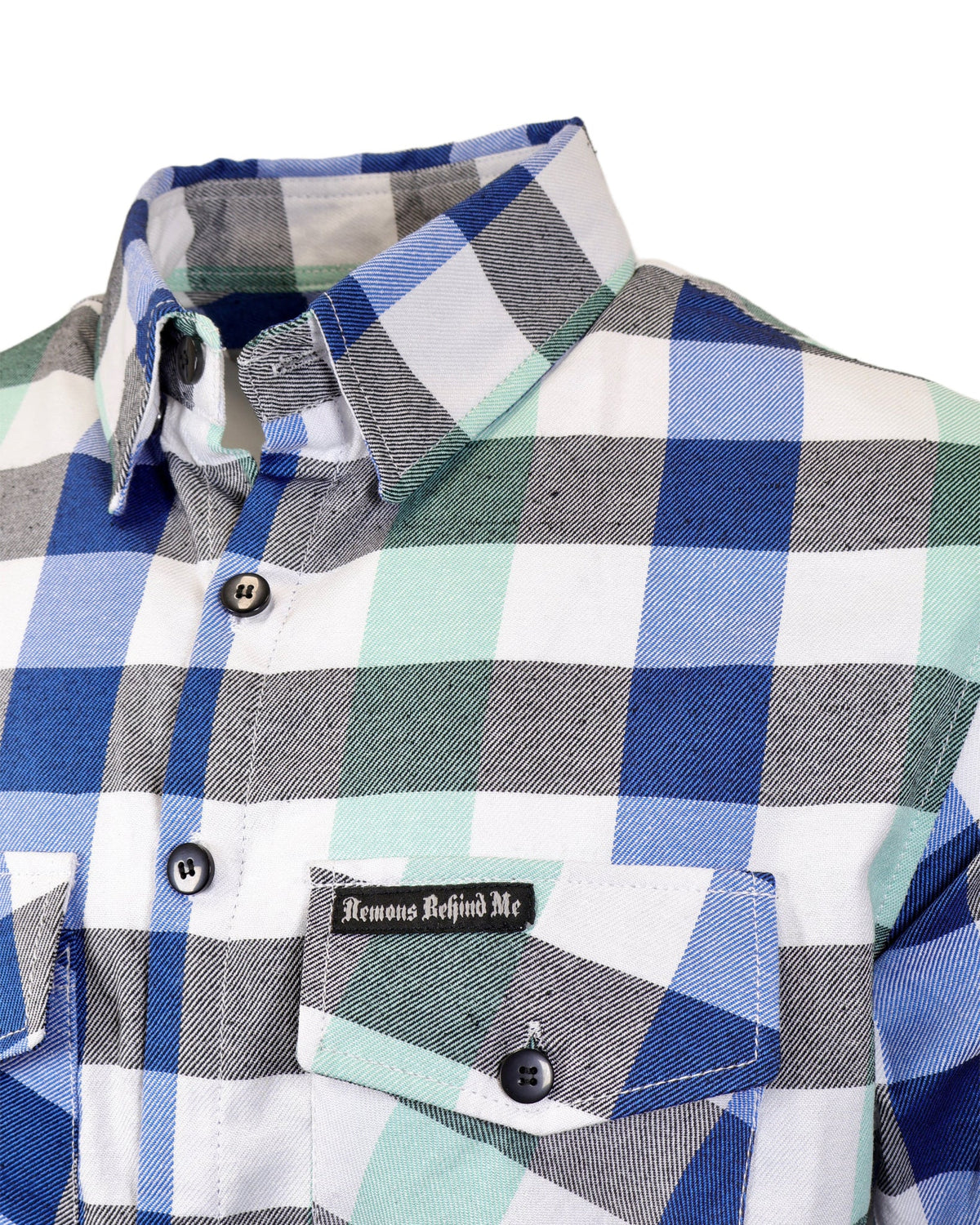 The "Sea Breeze" Flannel (Hidden Snap Collars)
