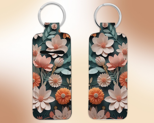 3D Floral Chapstick / Lip Balm Keychain