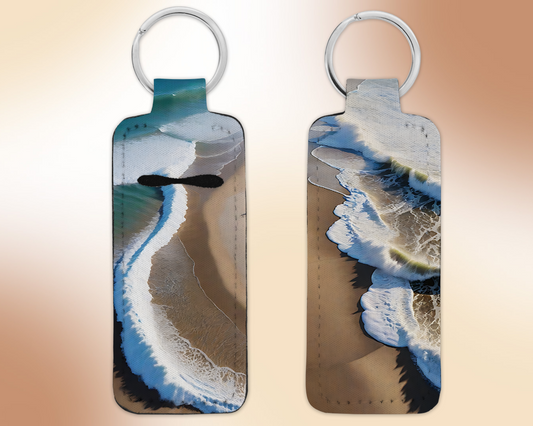 Beach Waves Chapstick / Lip Balm Keychain