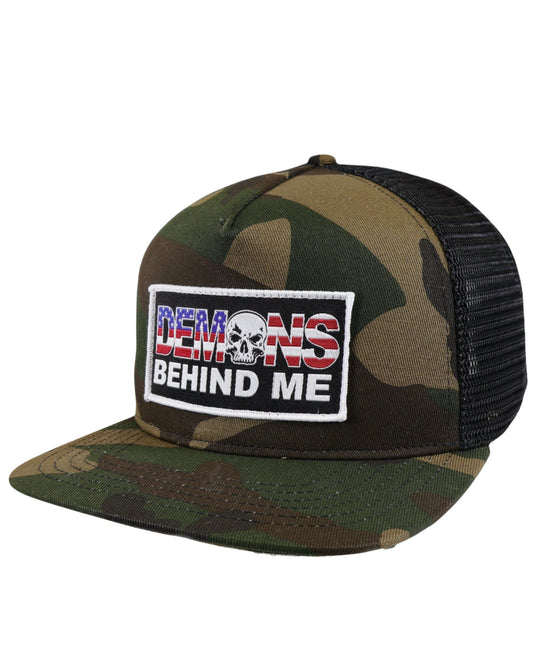 Camo Classic Trucker Patriotic Text Patch Hat
