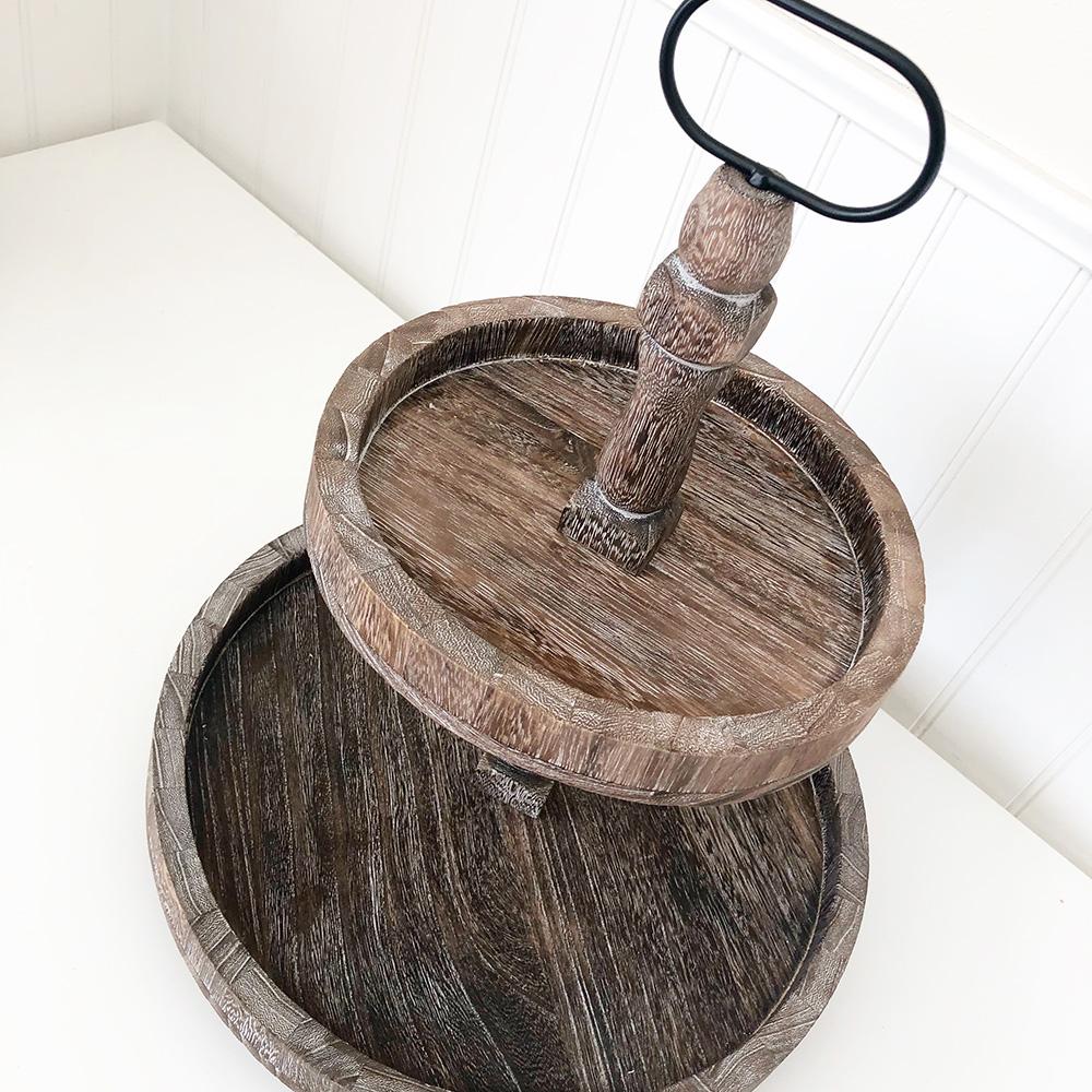 Foundations Decor Tiered Tray – Antique Finish Round 15"