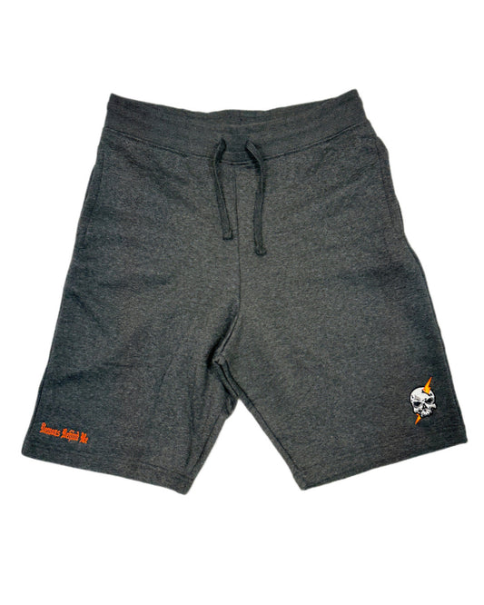 Men's Charcoal Lightning Embroidered Fleece Shorts