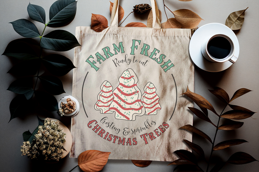 Farm Fresh Christmas Trees Canvas Tote Bag