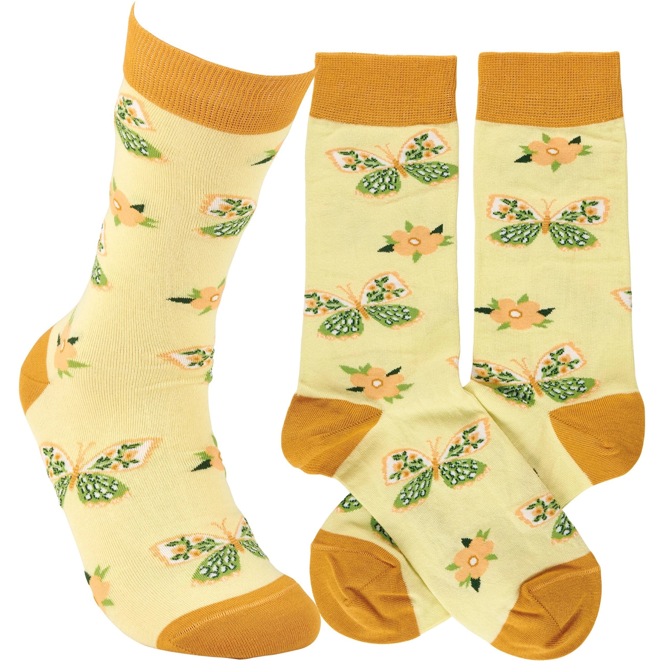Yellow Butterfly Socks