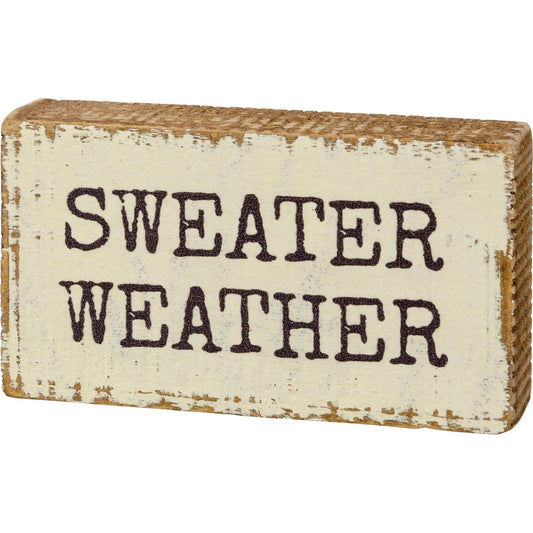 Sweater Weather Mini Wood Block Sign