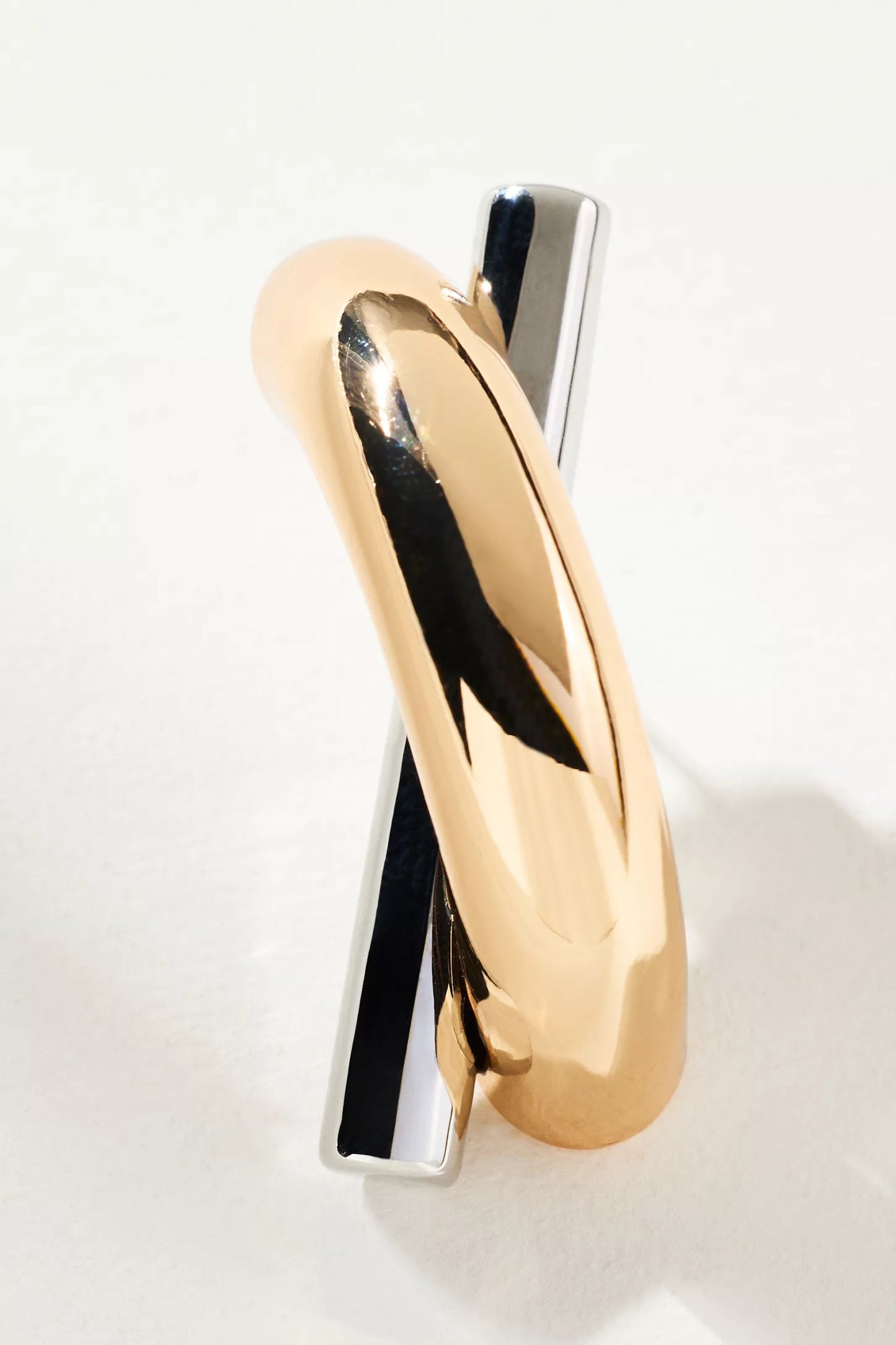Two-Tone Crisscross Post Earrings